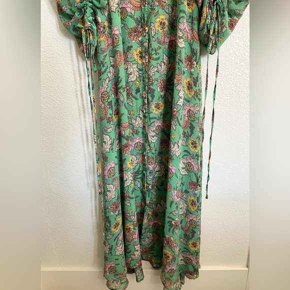 Free People Earthfolk green combo spring floral boho maxi dress - Picture 5 of 12